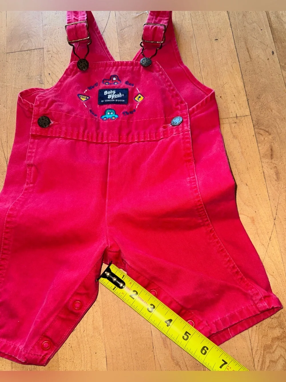 Vintage OshKosh overalls 3-6 months red cars